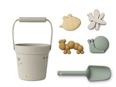 Liewood nature mist mix strandsæt Dante silikone (5-pack)